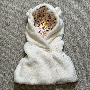 Catherine Malandrino Mini Faux Fur Shearling Vest w/ Hood,‎ Ears, 3-6M  Lined